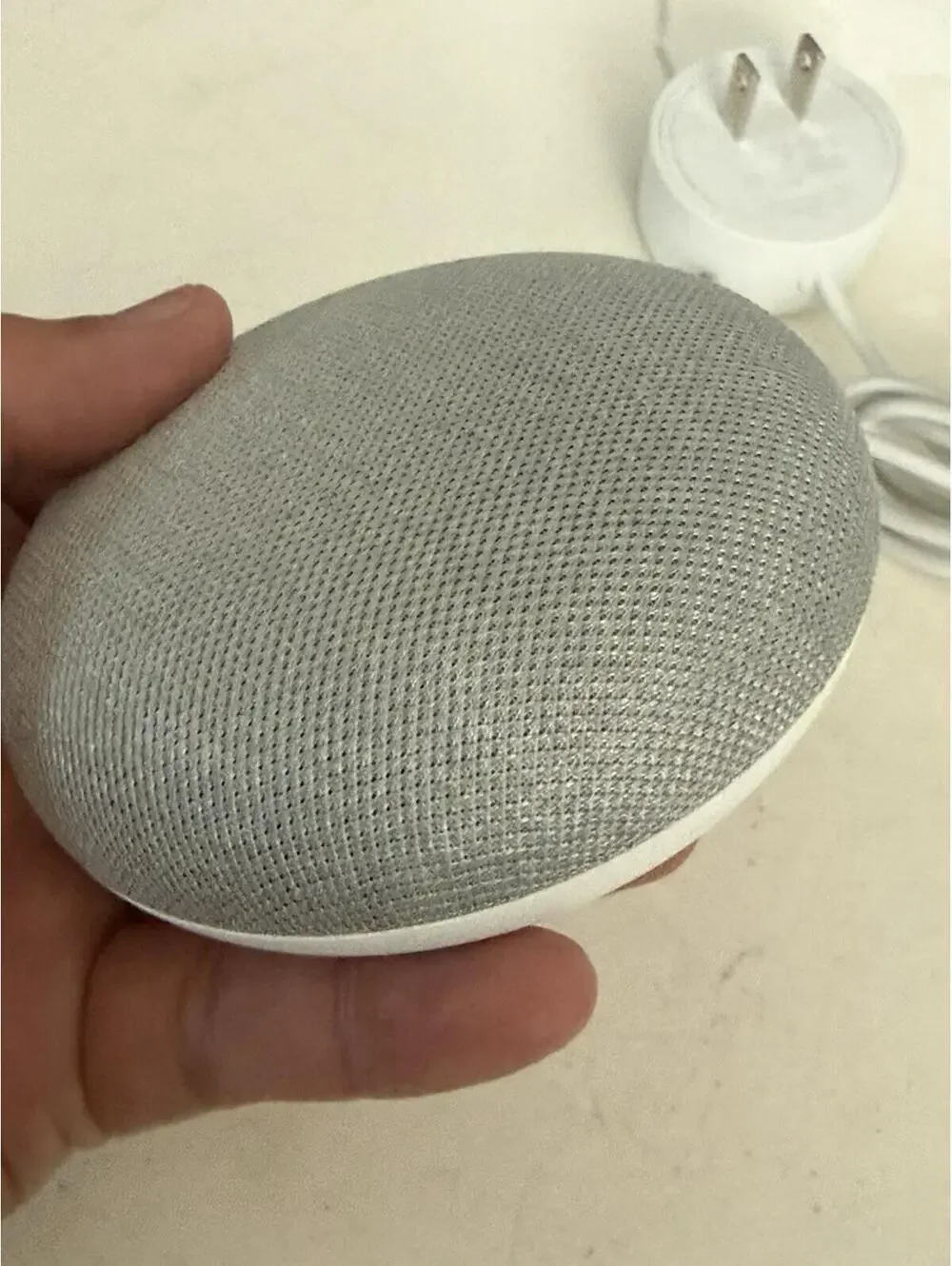 Google Home Mini 1st Generation Smart Speaker H0A Chalk w/ Power adapter